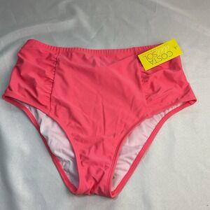Costa‎ Sol NWT Womens Swimsuit Bikini Bottoms Plus Size 2X Coral Pink High-Rise